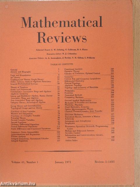 Mathematical Reviews July 1971.-December 1982. (nem teljes évfolyamok, 135 kötet)