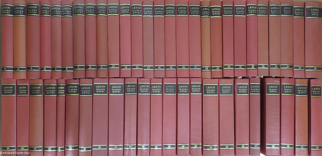 "50 kötet V. I. Lenin összes művei sorozatból (nem teljes sorozat)"