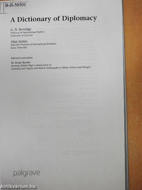 A Dictionary of Diplomacy