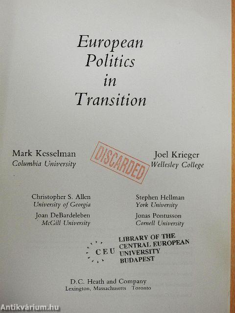 European Politics in Transition