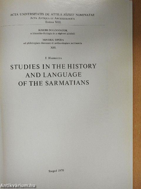 Studies in the history and language of the sarmatians 