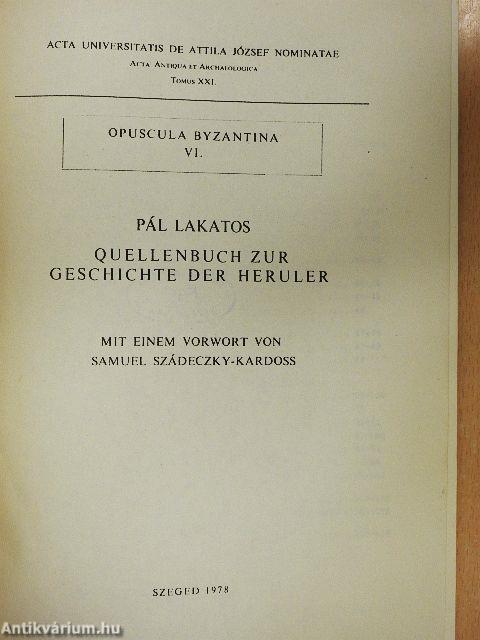 Quellenbuch zur Geschichte der Heruler