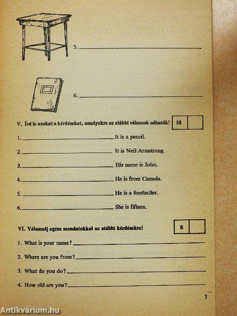 Angol nyelvi feladatlapok I.