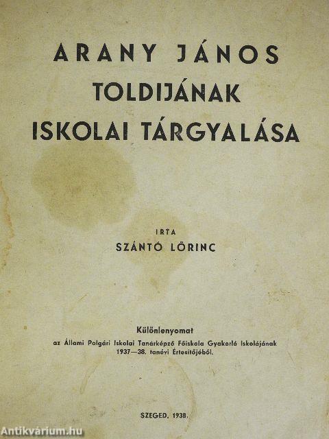 Arany János Toldijának iskolai tárgyalása