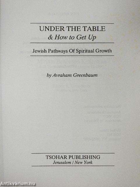 Under the Table & How to Get Up