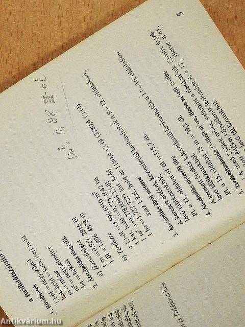 Területátszámító zsebkönyv