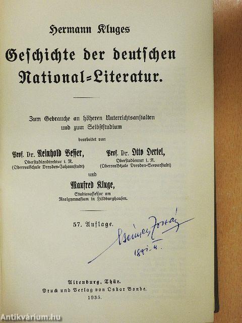 Geschichte der deutschen National-Literatur (gótbetűs)
