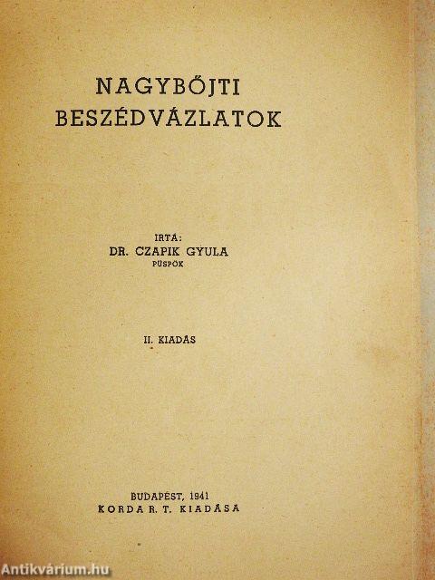 Nagyböjti beszédvázlatok