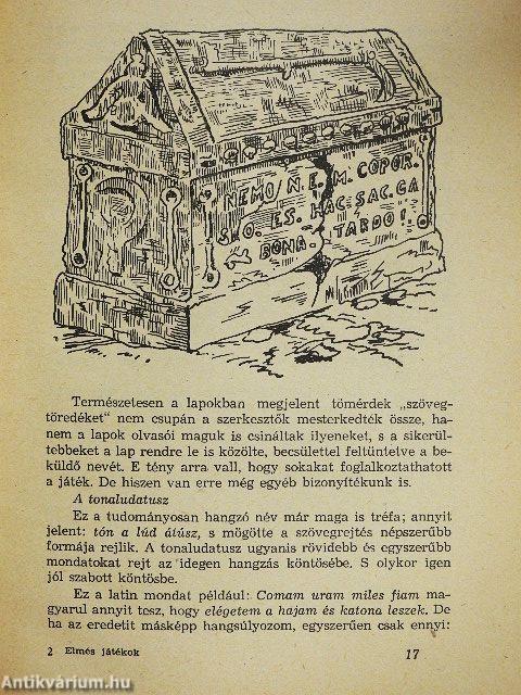 Elmés játékok, játékos elmék