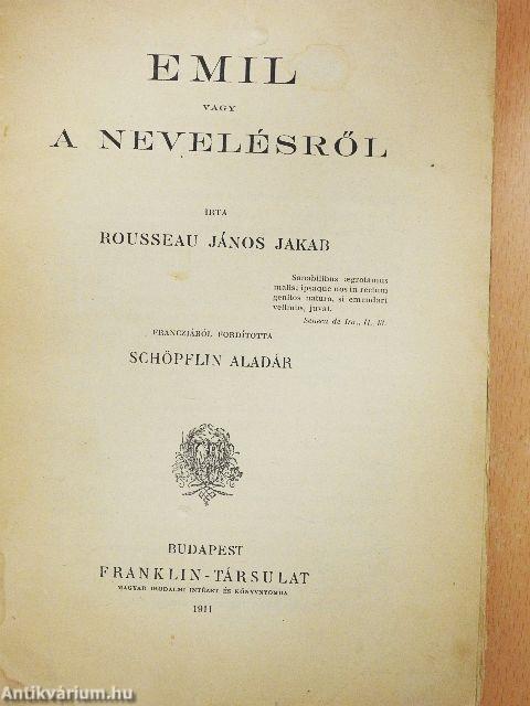 Emil vagy a nevelésről (rossz állapotú)
