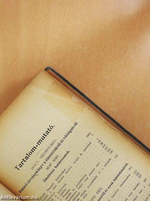 Az anyagi büntetőtörvények és a sajtótörvény (rossz állapotú)