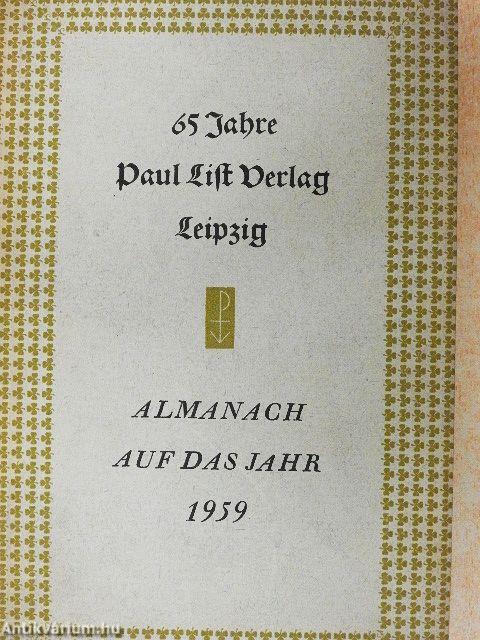 Almanach des Paul List Verlags auf das Jahr 1959
