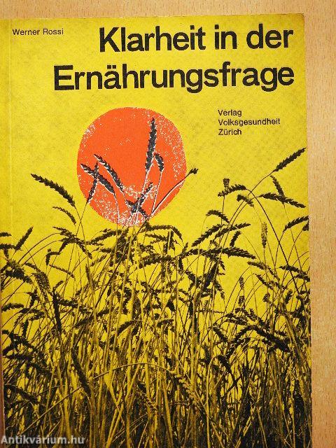 Klarheit in der Ernährungsfrage