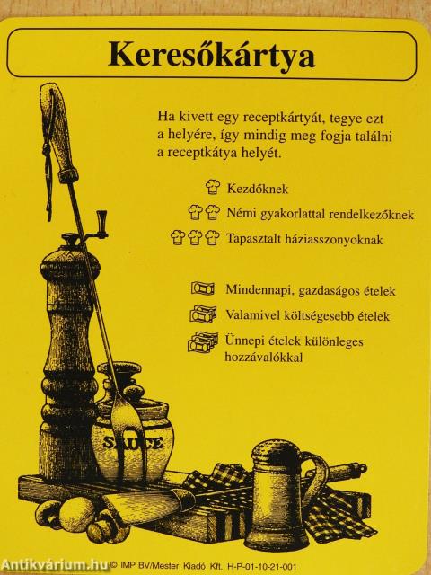 Mesterszakács receptkártya gyűjtemény