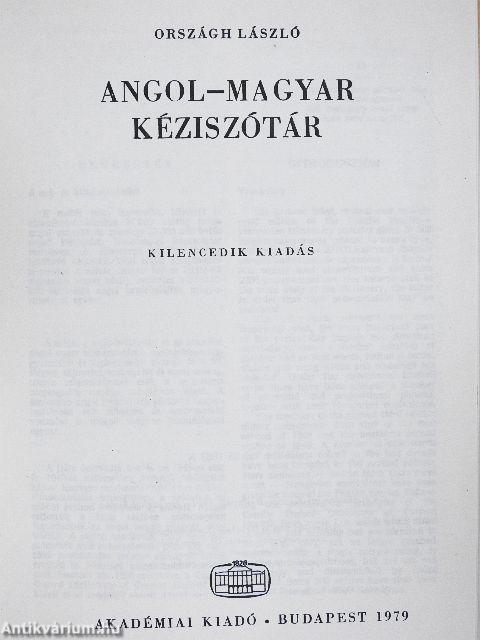 Angol-magyar kéziszótár
