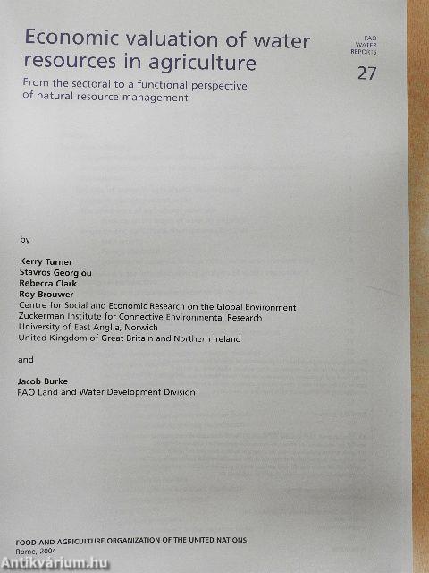 Economic valuation of water resources in angriculture