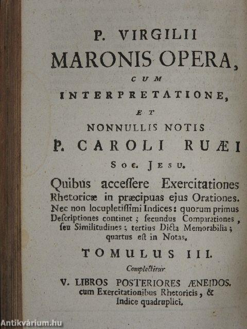 P. Virgilii Maronis opera I-III. (rossz állapotú)