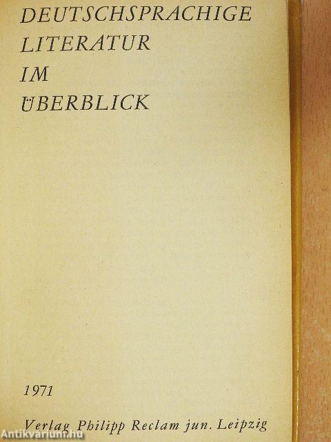 Deutschsprachige Literatur im Überblick