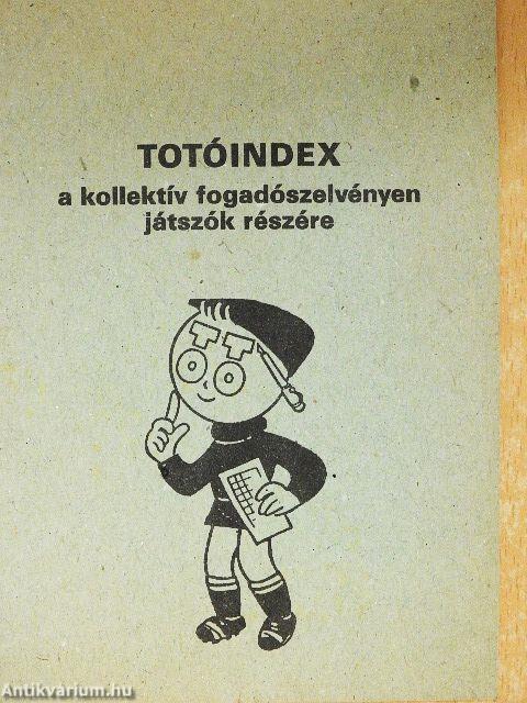 Totóindex a kollektív fogadószelvényen játszók részére