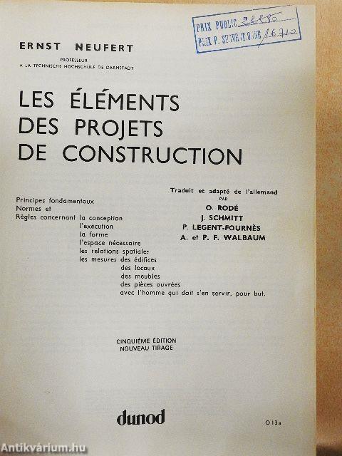 Les éléments des projets de construction