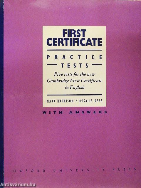 First Certificate - Practice Tests - With Answers