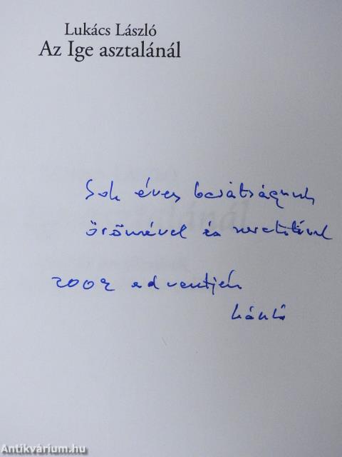 Az ige asztalánál (dedikált példány)