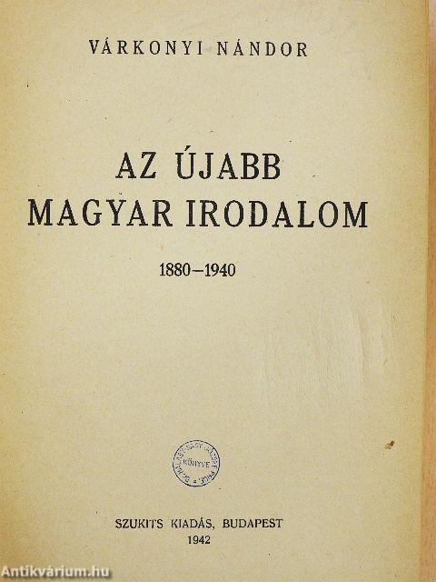 Az újabb magyar irodalom