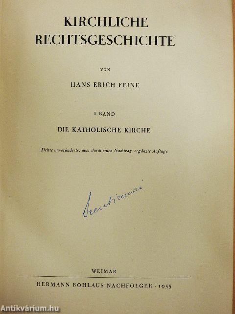 Kirchliche Rechtsgeschichte I.