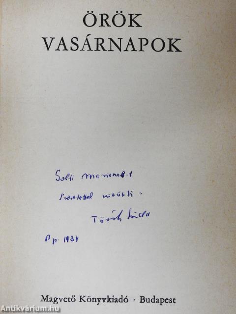 Örök vasárnapok (dedikált példány)