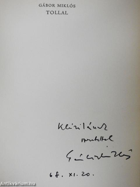 Tollal (dedikált példány)