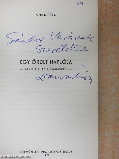 Egy őrült naplója (dedikált példány)