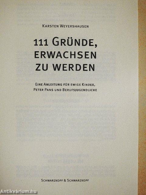 111 Gründe, Erwachsen zu Werden