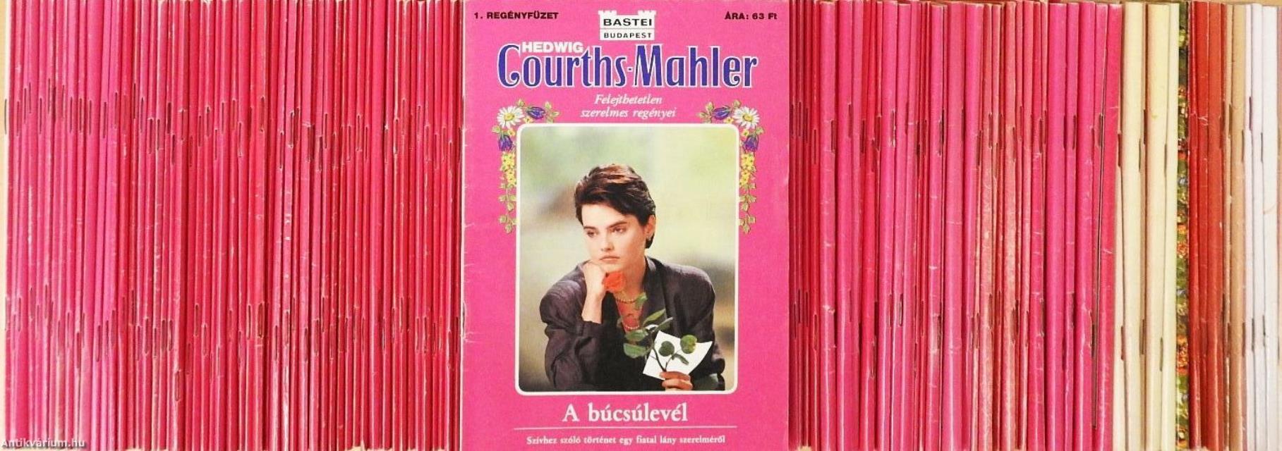 "160 kötet a Hedwig Courths-Mahler felejthetetlen szerelmes regényei sorozatból (nem teljes sorozat)"