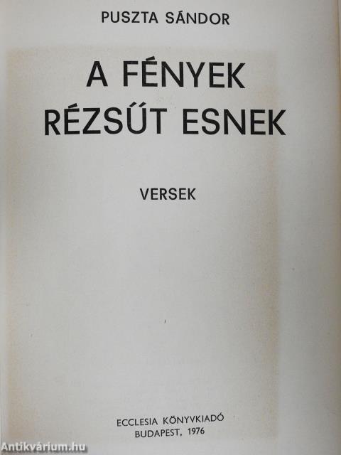 A fények rézsűt esnek (dedikált példány)