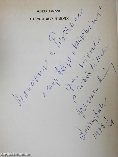 A fények rézsűt esnek (dedikált példány)