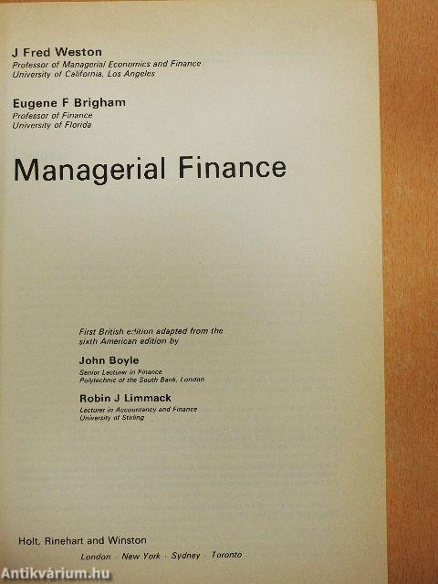 Managerial Finance