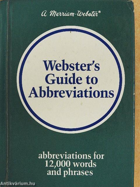 Webster's Guide to Abbreviations