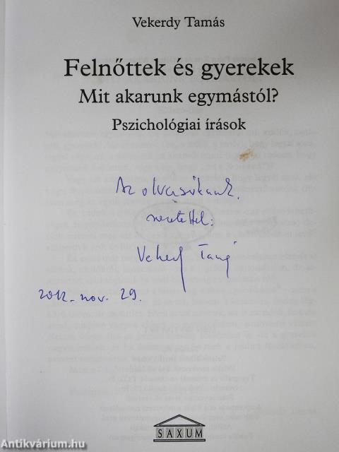 Felnőttek és gyerekek (dedikált példány)