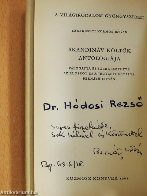 Skandináv költők antológiája (dedikált példány)