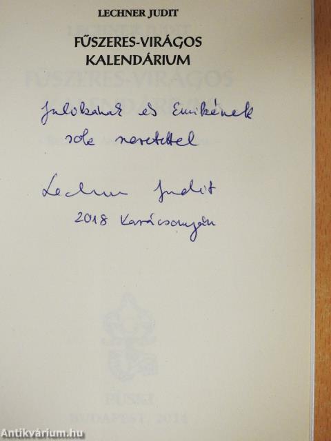 Fűszeres-virágos kalendárium (dedikált példány)
