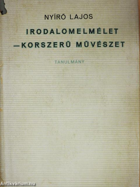 Irodalomelmélet - korszerű művészet (dedikált példány)