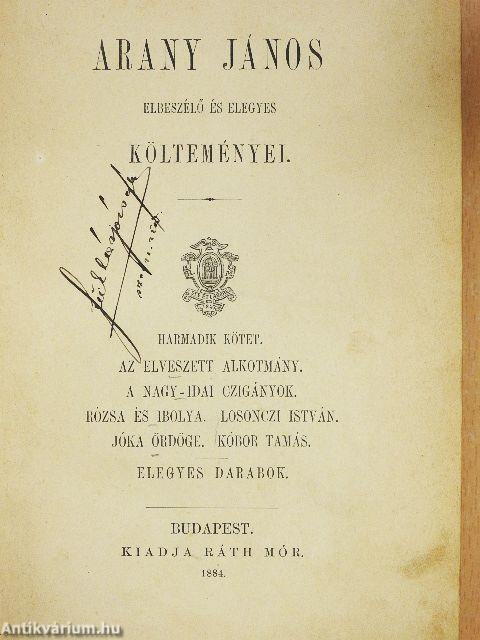 Arany János elbeszélő és elegyes költeményei III.