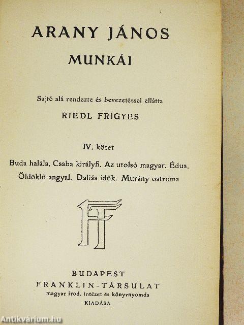Arany János munkái IV.