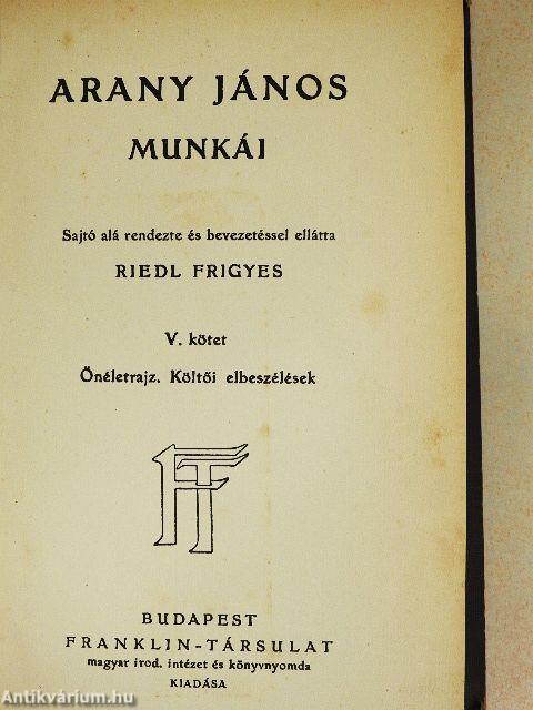 Arany János munkái V.