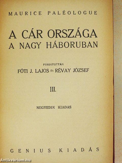 A cár országa a nagy háboruban I-III.