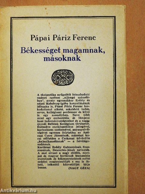 Békességet magamnak, másoknak