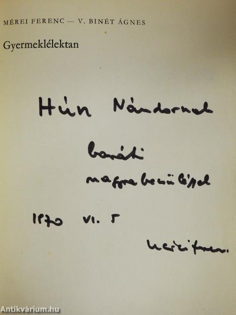 Gyermeklélektan (dedikált példány)