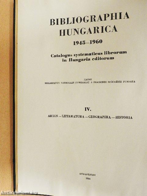 Magyar könyvészet 1945-1960 IV.