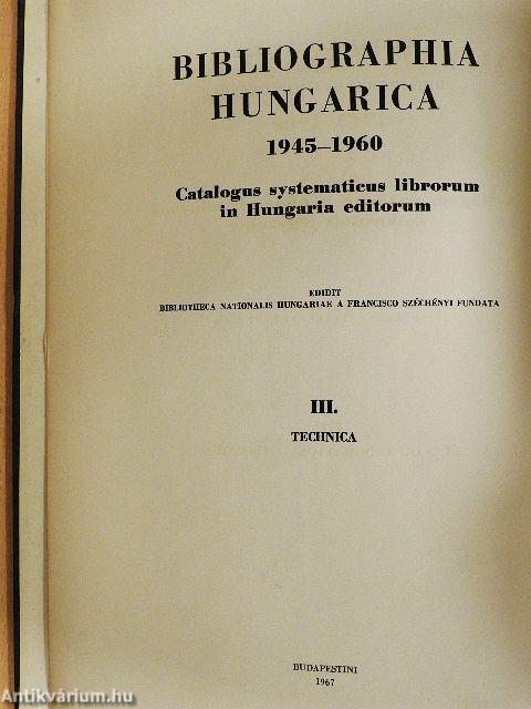 Magyar könyvészet 1945-1960 III.