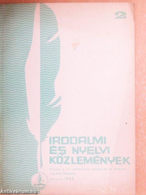 Irodalmi és nyelvi közlemények 1965/2.